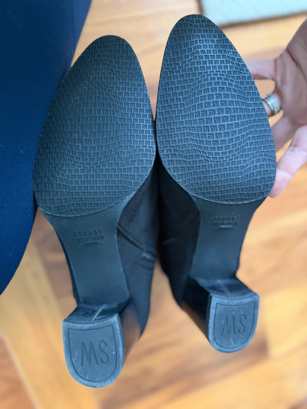 Stuart Weitzman Black Stretch Gor-Tex Waterproof Booties Size 10
